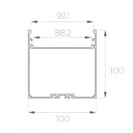 Алюминиевый профиль LC-LP-100100 (2 метра) (2)